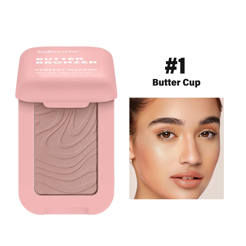Lakerain Matte Buttermelt Bronzer – 12-Hour Vegan Powder Face Bronzer Powder Qst Butter Cup