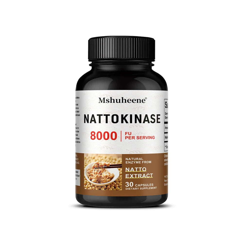 Nattokinase 400mg Capsules – Daily Cardiovascular Enzyme Supplement Enzyme Supplement Qst 30 count-1 bottle