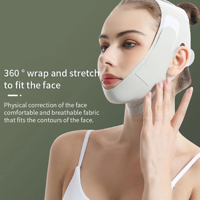 V Line Face Slimming Bandage – Chin & Cheek Lifting Strap Facial Shaping Bandage Qme