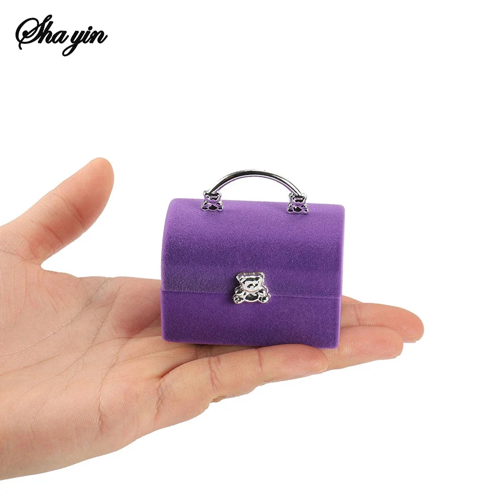 Velvet Bear Jewelry Box – Ring, Necklace & Gift Display Case Velvet Jewelry Box Qme