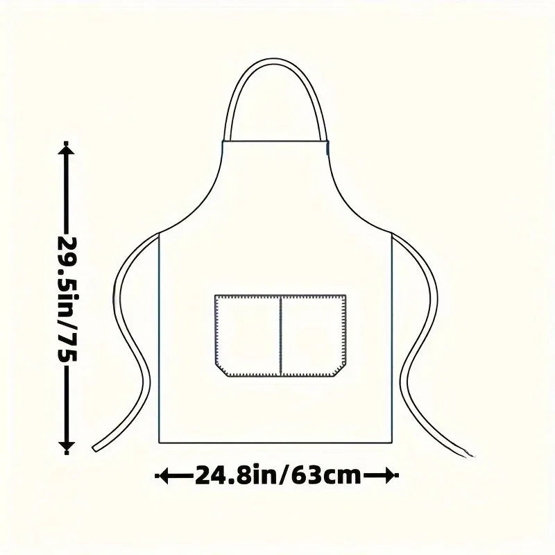Adjustable Canvas Apron with Pockets – Chefs, Waiters & BBQ Canvas Work Apron Qme