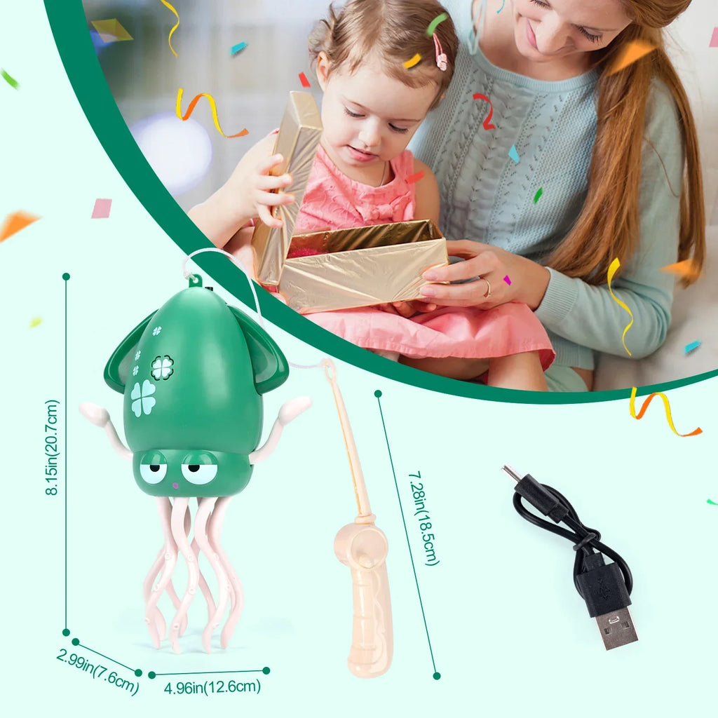 Electric Dancing Squid Octopus Toy with LED Lights for Kids Electronic Kids Toy Qme