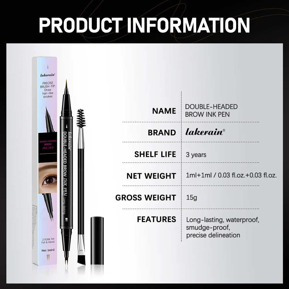 Double-Headed Liquid Eyebrow Pencil – Waterproof & Long-Lasting Liquid Eyebrow Pencil Qst