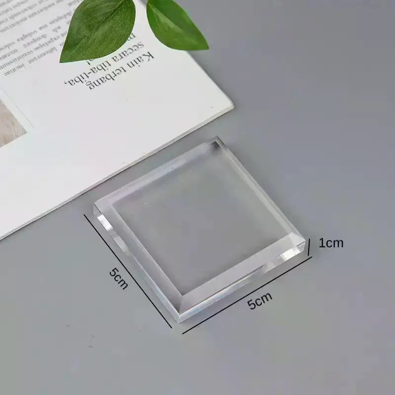 Square Crystal Glass Jewelry Display Stand | Non-Slip Base Jewelry Display Stand Qme
