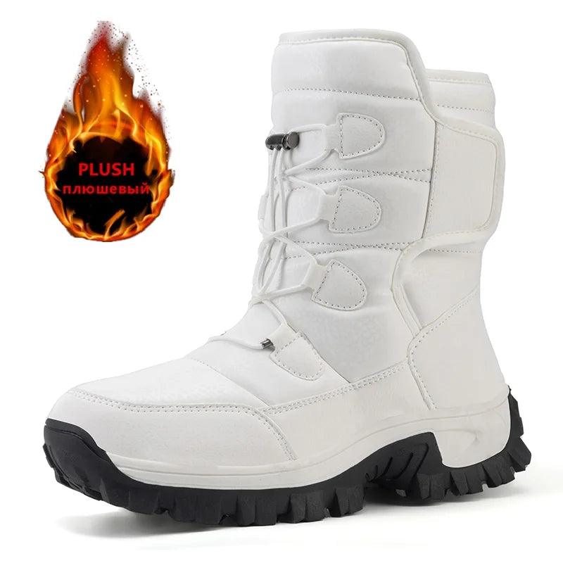 Women's Plush Snow Boots – Waterproof Platform Winter Ankle Women's Snow Boots Qst