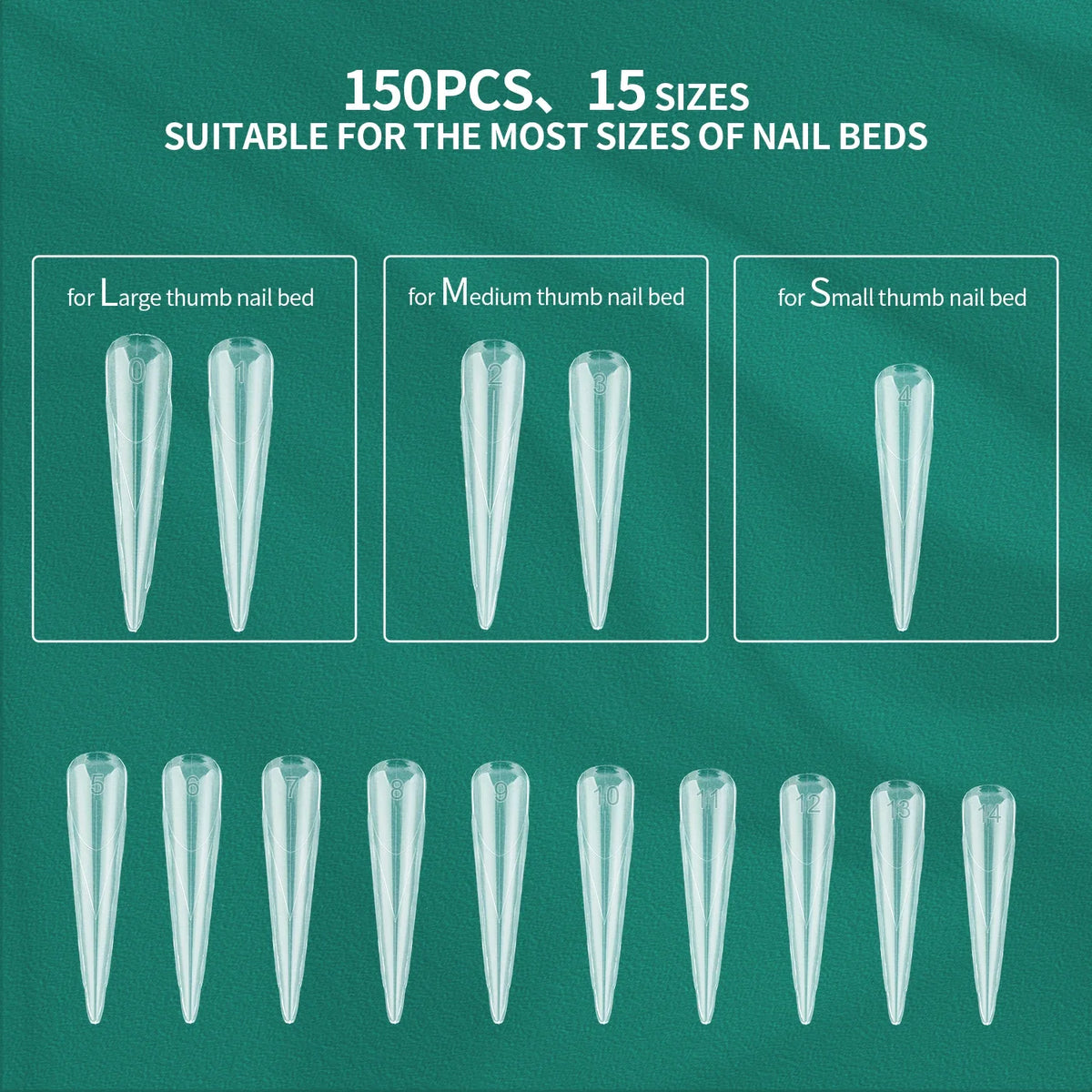 Nailpop Butterfly Nail Dual Forms | 15 Sizes, 150pcs Reusable Nail Dual Forms Qme