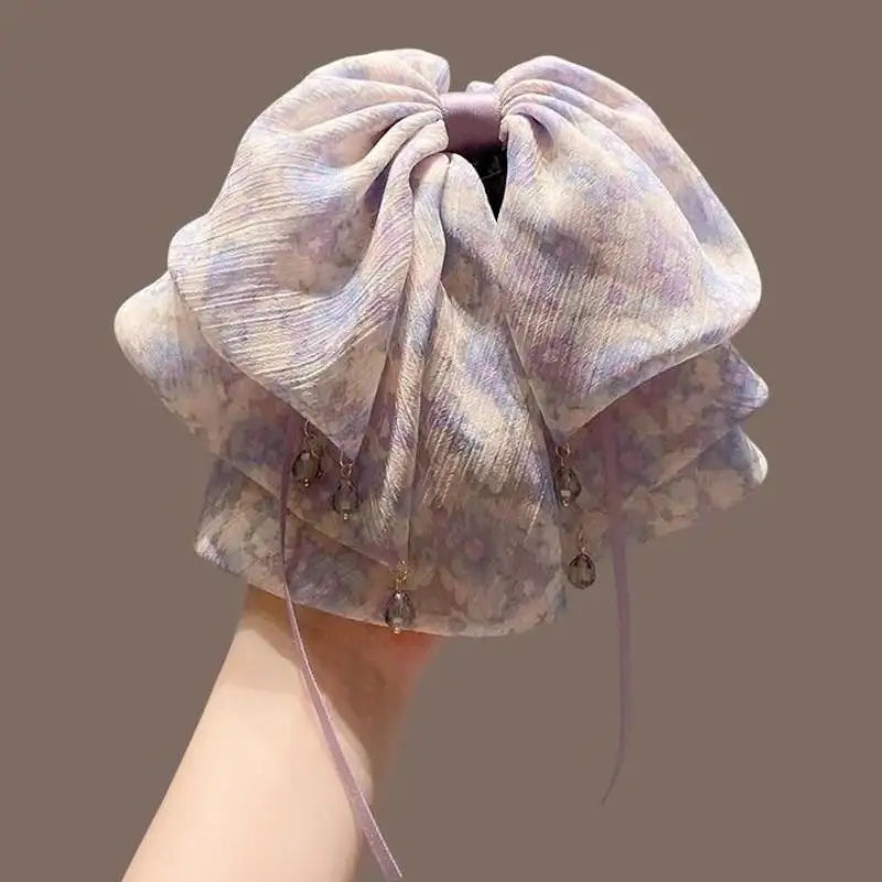 Women's Large Bow Hair Claw Clip – Multi-Layer Bowknot Hair Claw Clip Qst A1