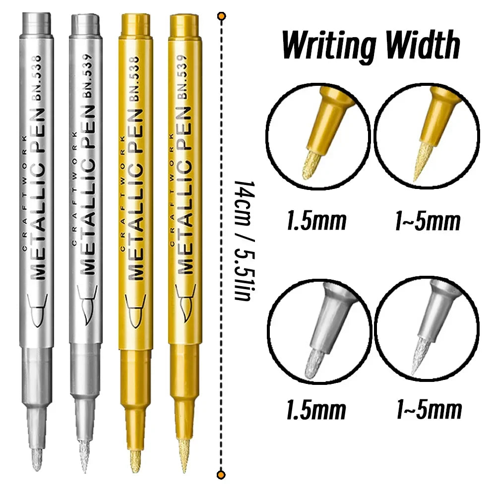 Metallic Paint Marker Pens – Gold, Silver & 28 Colors Metallic Paint Markers Qme
