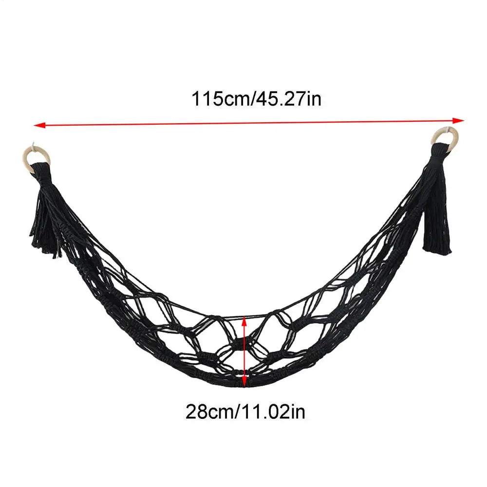Hammock Stuffed Animal Toy Net – Wall-Mounted Corner Organizer Toy Storage Hammock Qme Black