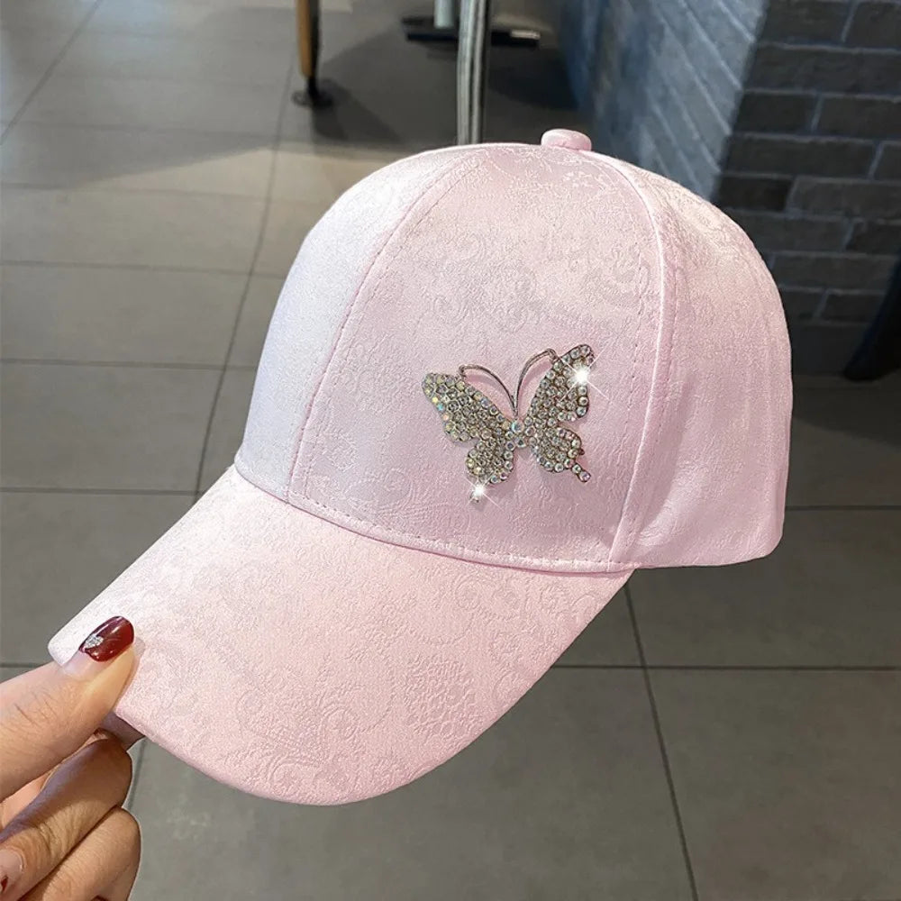 Rhinestone Baseball Hat – Breathable Sun Cap for Women | Qme Sun Protection Cap Qme