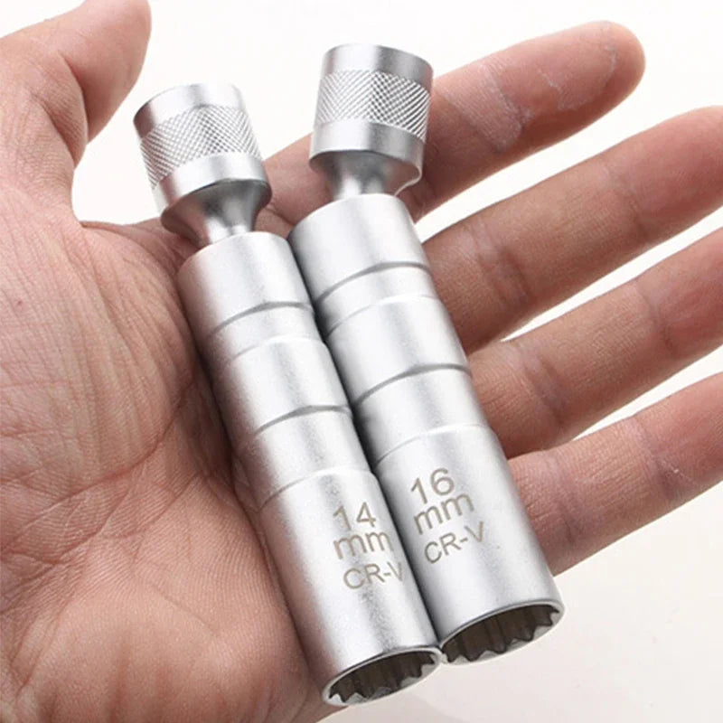 Magnetic Spark Plug Socket Adapter 14mm 16mm Flexible Universal Joint Spark Plug Socket Qme