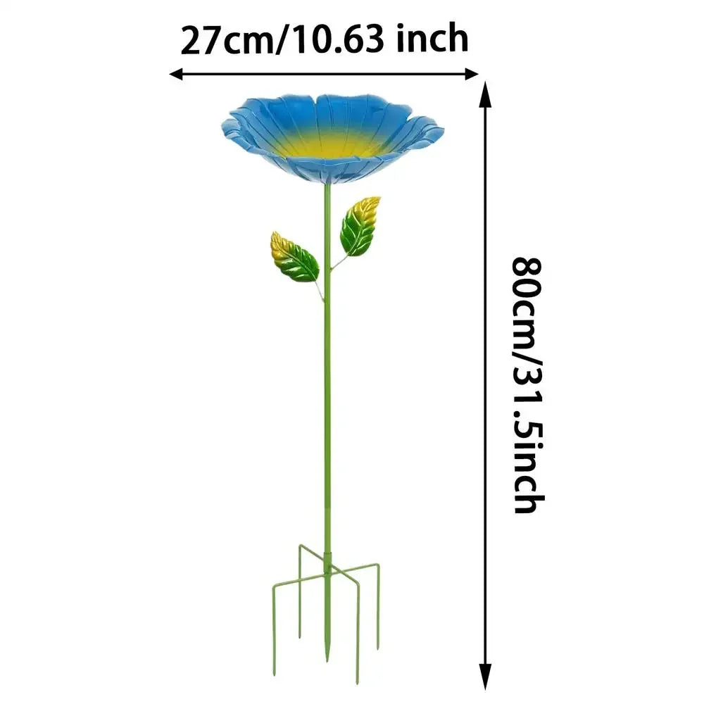 Bee & Bird Watering Station Metal Flower Garden Stake Garden Wildlife Stake Qme Blue China Mainland