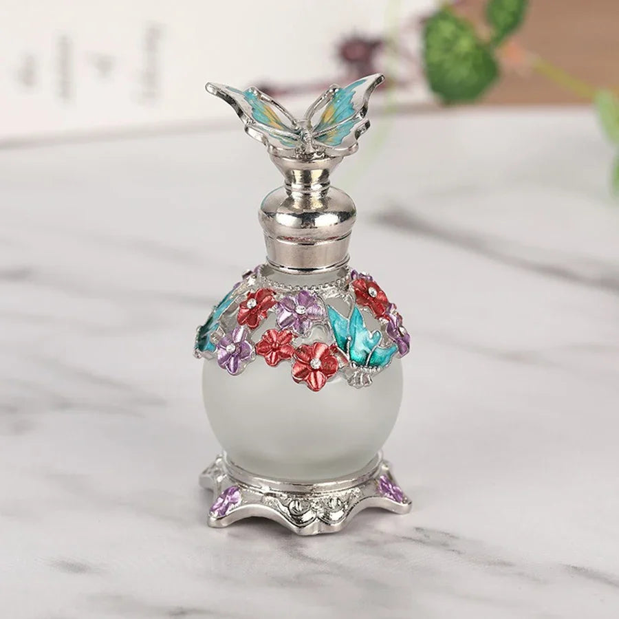 Spherical Glass Perfume Bottle 15ml Refillable – 5 Colors Perfume Travel Bottle Qme S.BLU 15ml