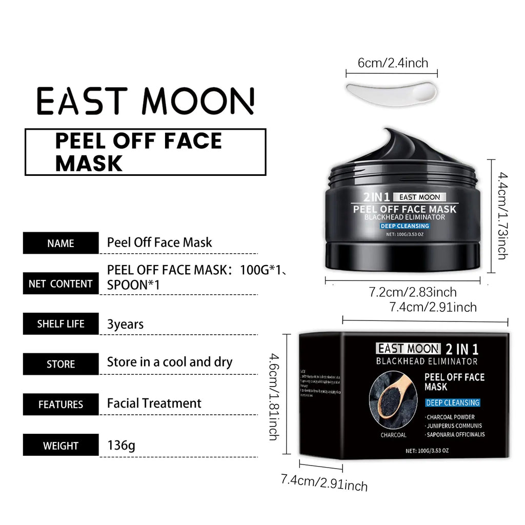 Eelhoe Bamboo Charcoal Peel-Off Mask – Deep Cleanse & Pore Care Peel-Off Face Mask Qst