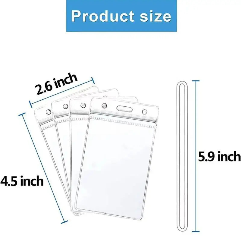 Clear Waterproof ID Badge Holders with Lanyard – Resealable ID Badge Holder Qme