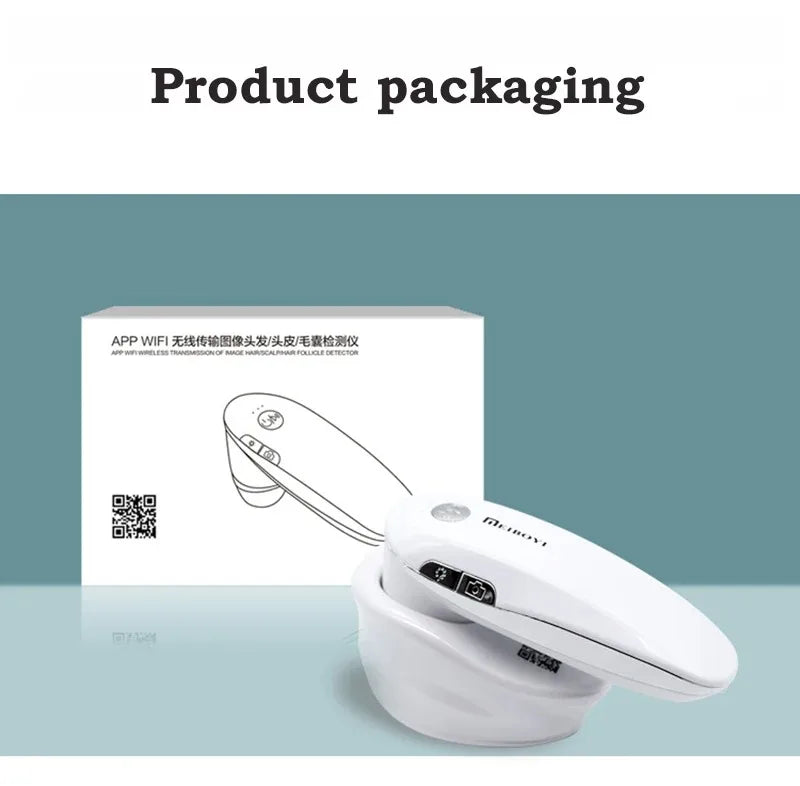 200X WiFi Scalp & Hair Follicle Analyzer – HD Digital Microscope Scalp Analyzer Qst White With Box