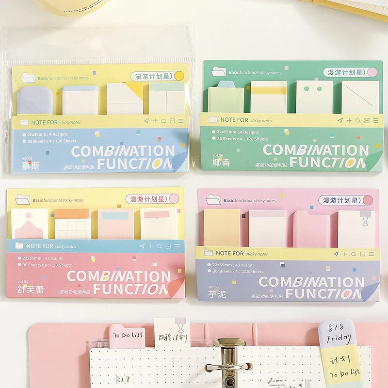 Kawaii Sticky Notes Bookmarks Memo Pad – 120 Sheets, 7 Colors Kawaii Sticky Notes Qme