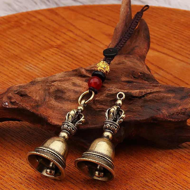 Brass Tibetan Antique Wind Bell – Handcraft Copper Pendant Decorative Bell Pendant Qme