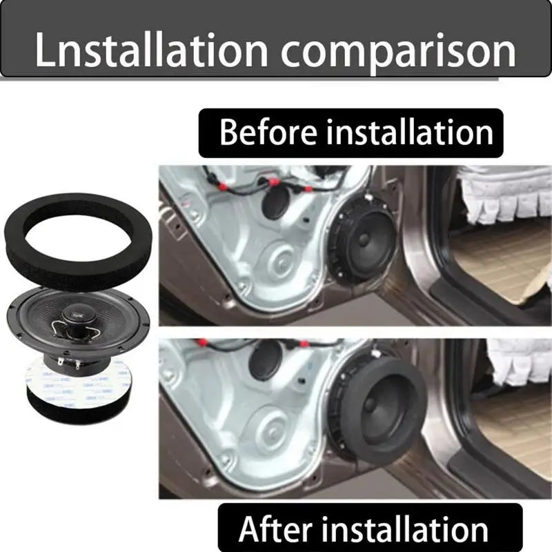 6.5" Car Speaker Foam Baffle Ring – Self-Adhesive Audio Seal Car Speaker Baffle Qst