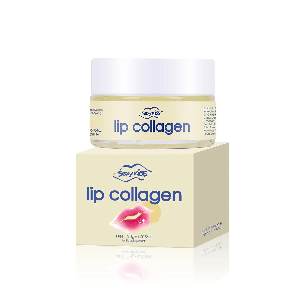 Collagen Sleeping Lip Mask 20g + Silicone Brush | Deep Moisture Sleeping Lip Mask Qst lip collagen