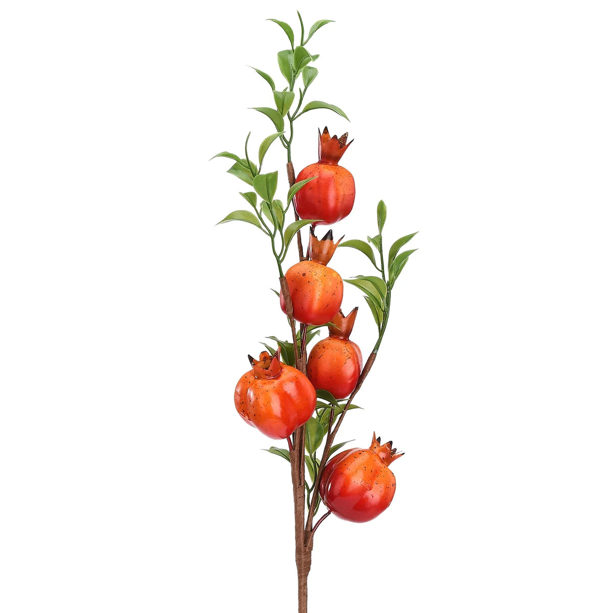 Artificial Pomegranate Branch Red Fruit Green Leaves 60cm Artificial Fruit Branch Qme 220727WD01