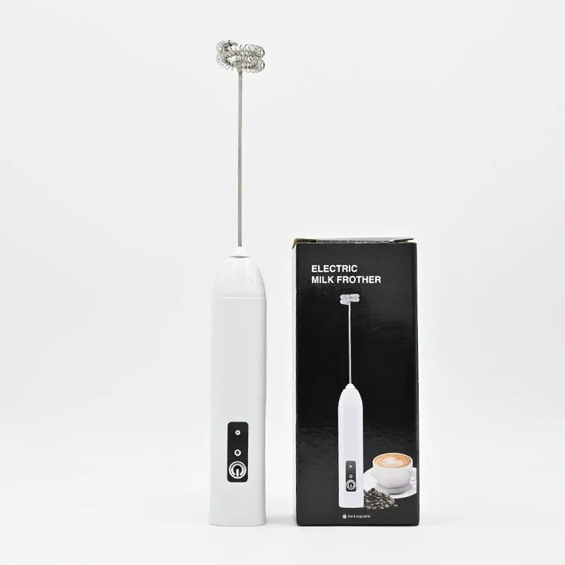 ZARTSEN USB Rechargeable Mini Milk Frother – 3-Speed Foam Maker Milk Frother Qst D01 White
