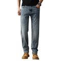 Men's Lyocell Straight-Leg Casual Stretch Pants – Plus Size Men's Casual Pants Qme Light blue 31
