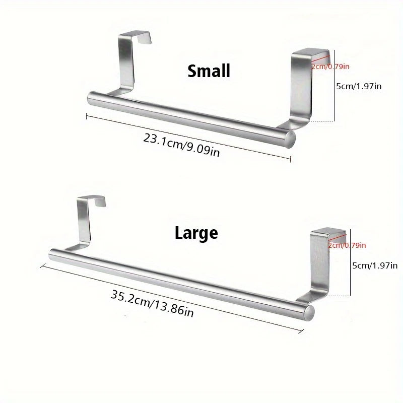 Cabinet Door Towel Rack Stainless Steel No-Drill Kitchen Storage Cabinet Door Towel Rack Qme
