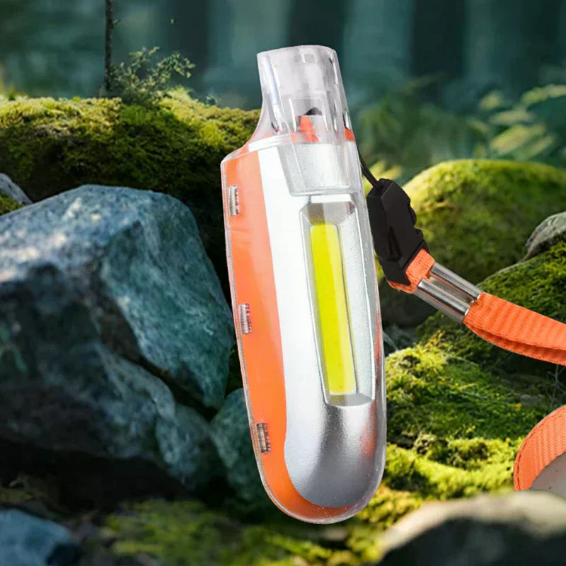 Survival Whistle with LED Flashlight | Mini USB Rechargeable Survival Whistle Torch Qme