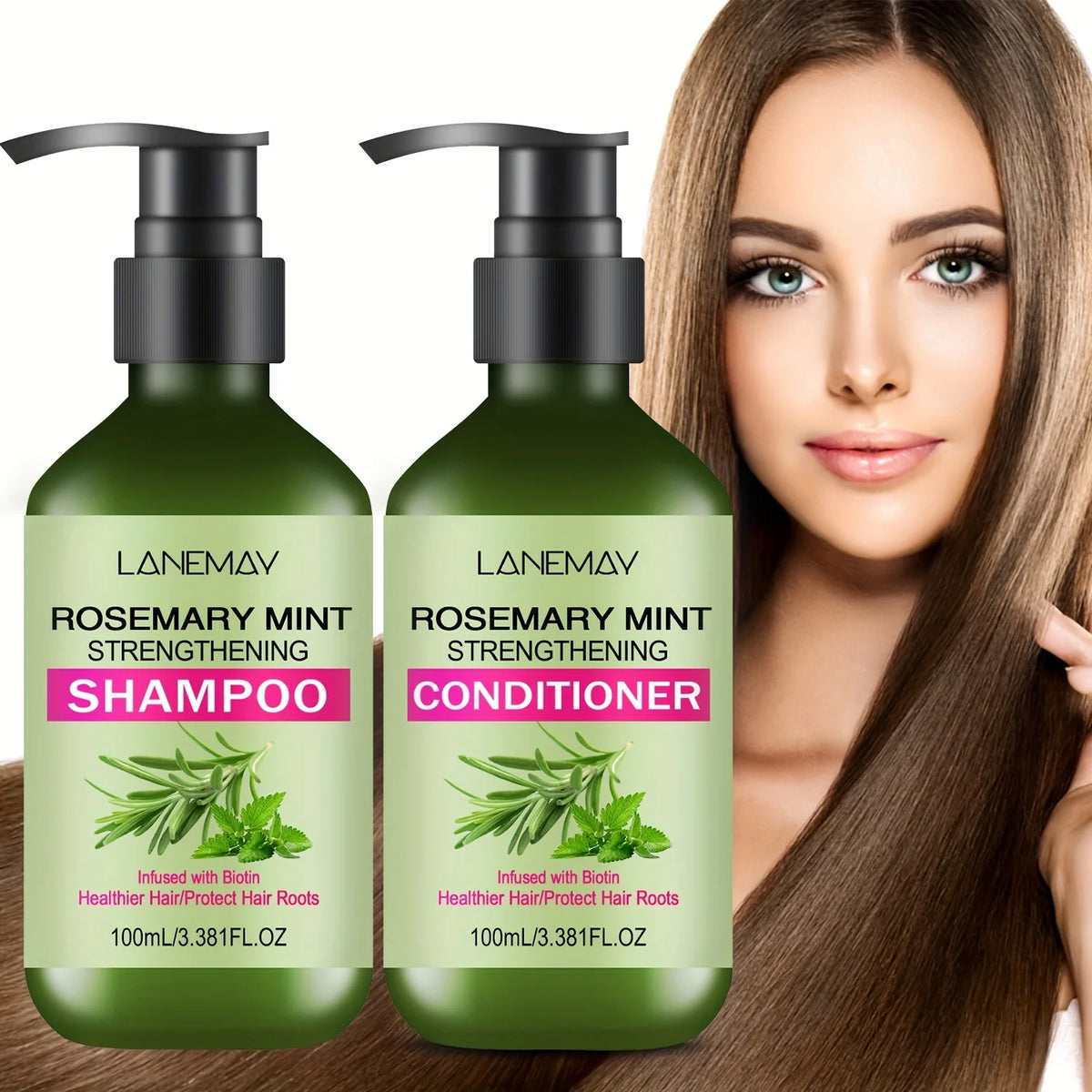 Rosemary Mint Shampoo & Conditioner Set – Strengthening 2PC Shampoo & Conditioner Set Qst 200ml