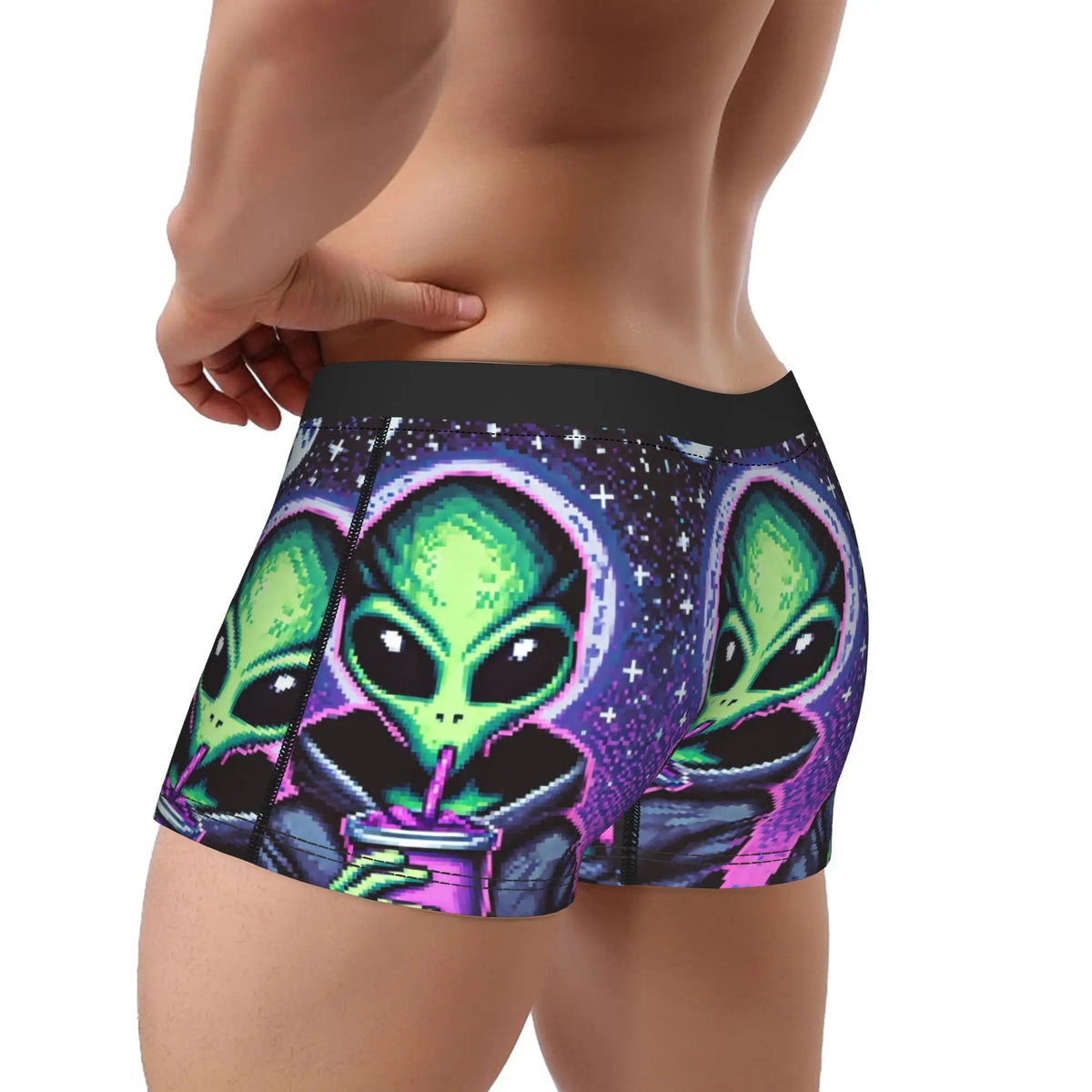 Men's Space Alien Print Boxer Shorts – Breathable Underwear Men's Boxer Shorts Qst