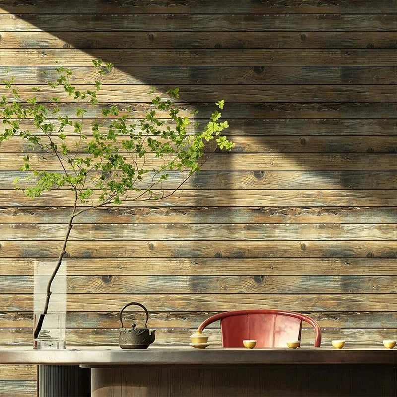 Distressed Wood Peel & Stick Wallpaper – Self-Adhesive Vinyl Peel & Stick Wallpaper Qme