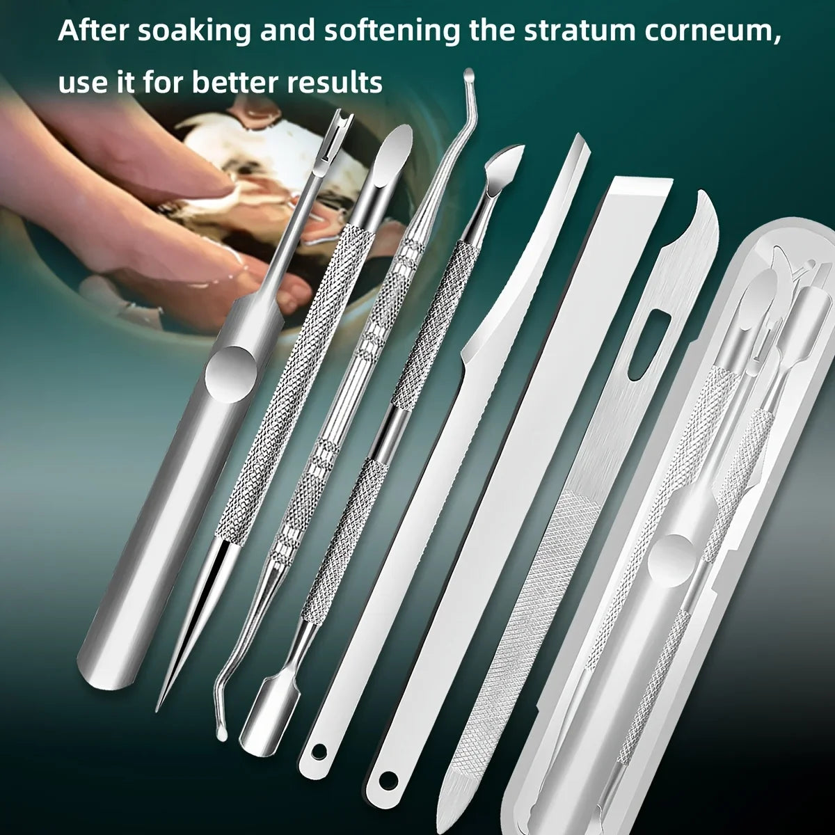 Stainless Steel Cuticle Remover & Nail Care Set | Qme Nail Care Set Qme