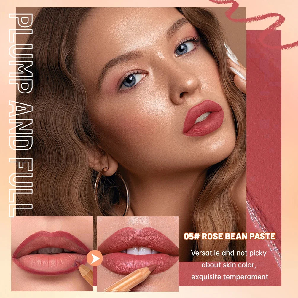 QIBEST Matte Lip Liner Pencil – Smudge-Proof Contour Pen Lip Liner Pencil Qme