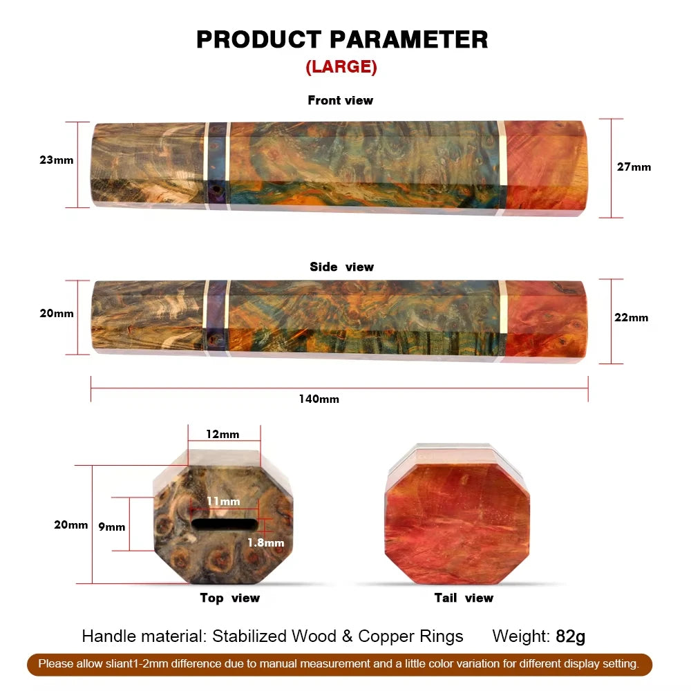 Octagonal Stabilized Wood Handle for Japanese Chef Knife – DIY Knife Handle Qst DIY Handle