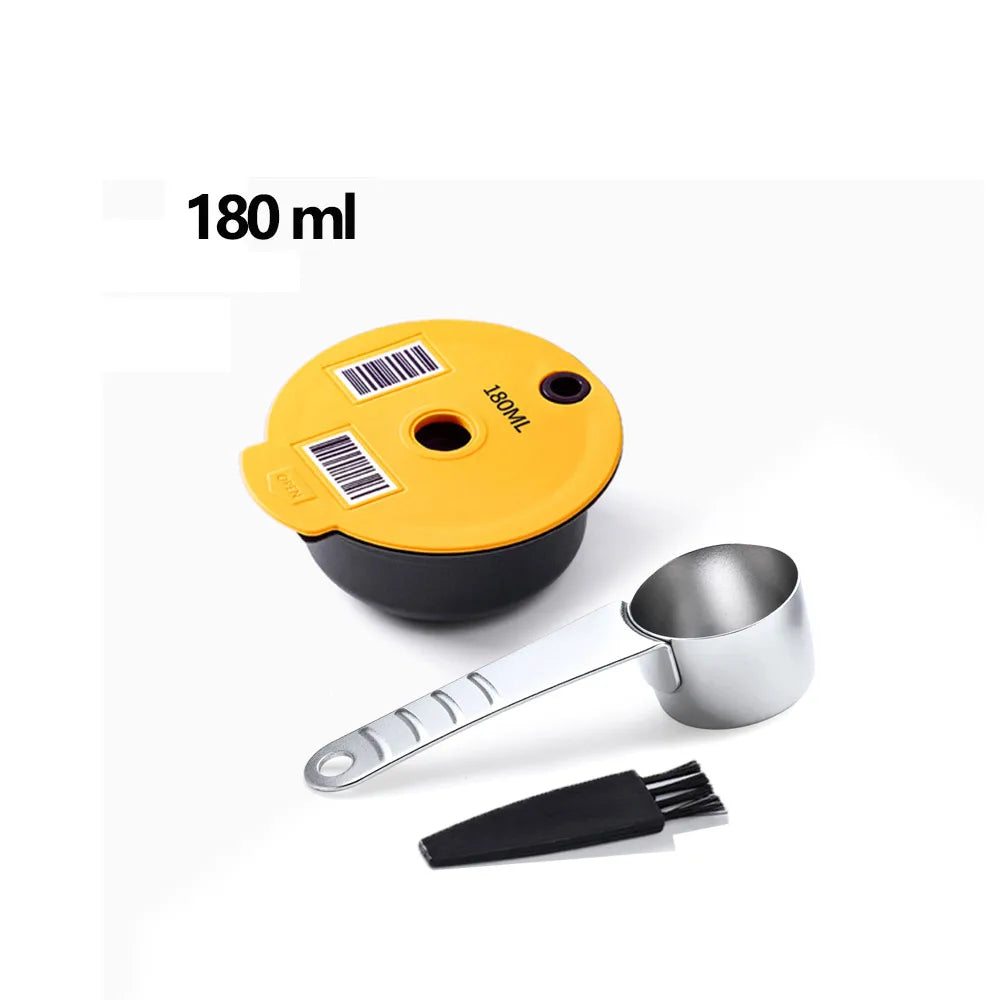 Reusable Coffee Pods for Tassimo Bosch – Refillable Capsule Kit Reusable Coffee Pods Qst 180ml spoon