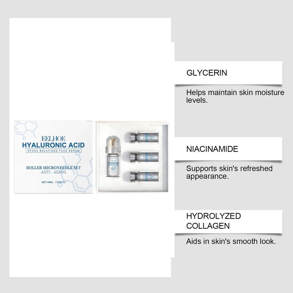 Hyaluronic Acid Face Serum & Roller Microneedle Set | Qme Face Serum Roller Qme