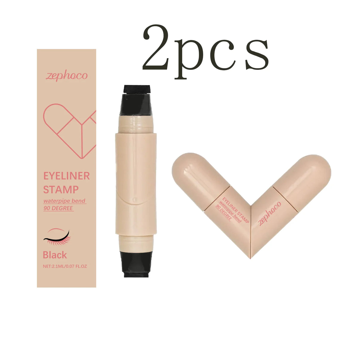 Dual-Ended Liquid Eyeliner Stamp Pen – Waterproof & Pigmented Liquid Eyeliner Pen Qst blackx2