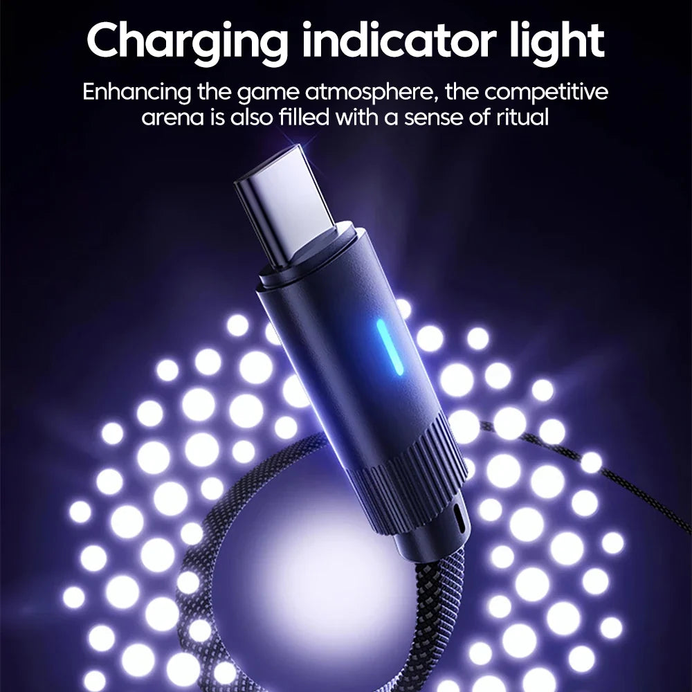 100W USB-C to USB-C 90° Braided Fast Charging Cable 6A PD USB-C Charging Cable Qme