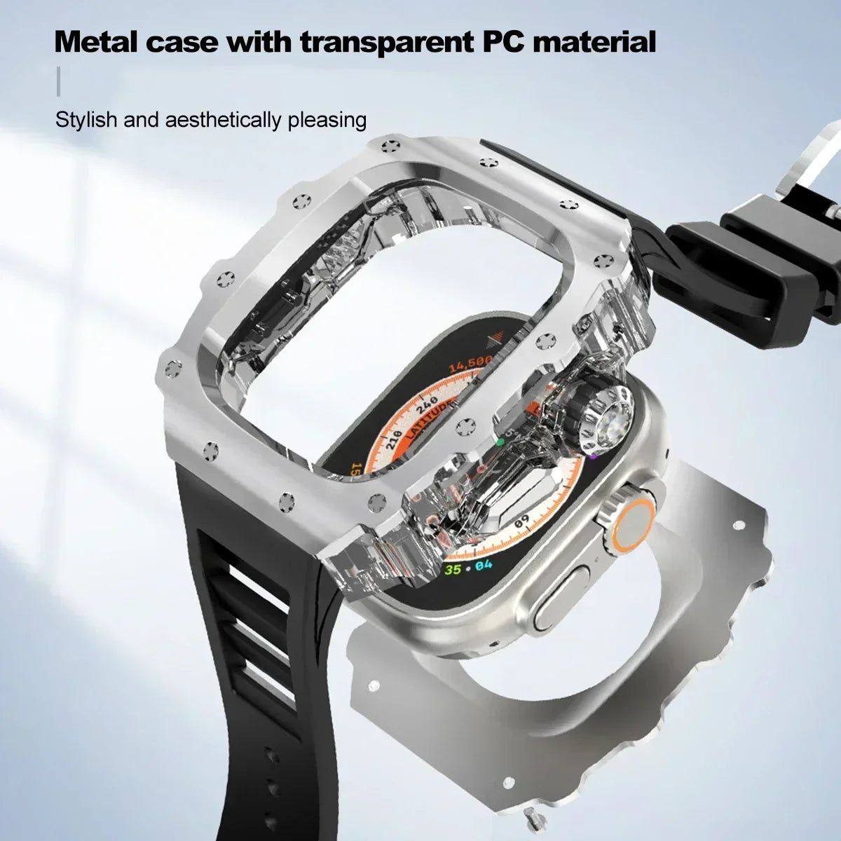 Stainless Steel Mod Kit for Apple Watch Ultra 2 & Series 9/8/7 Watch Modification Kit Qme