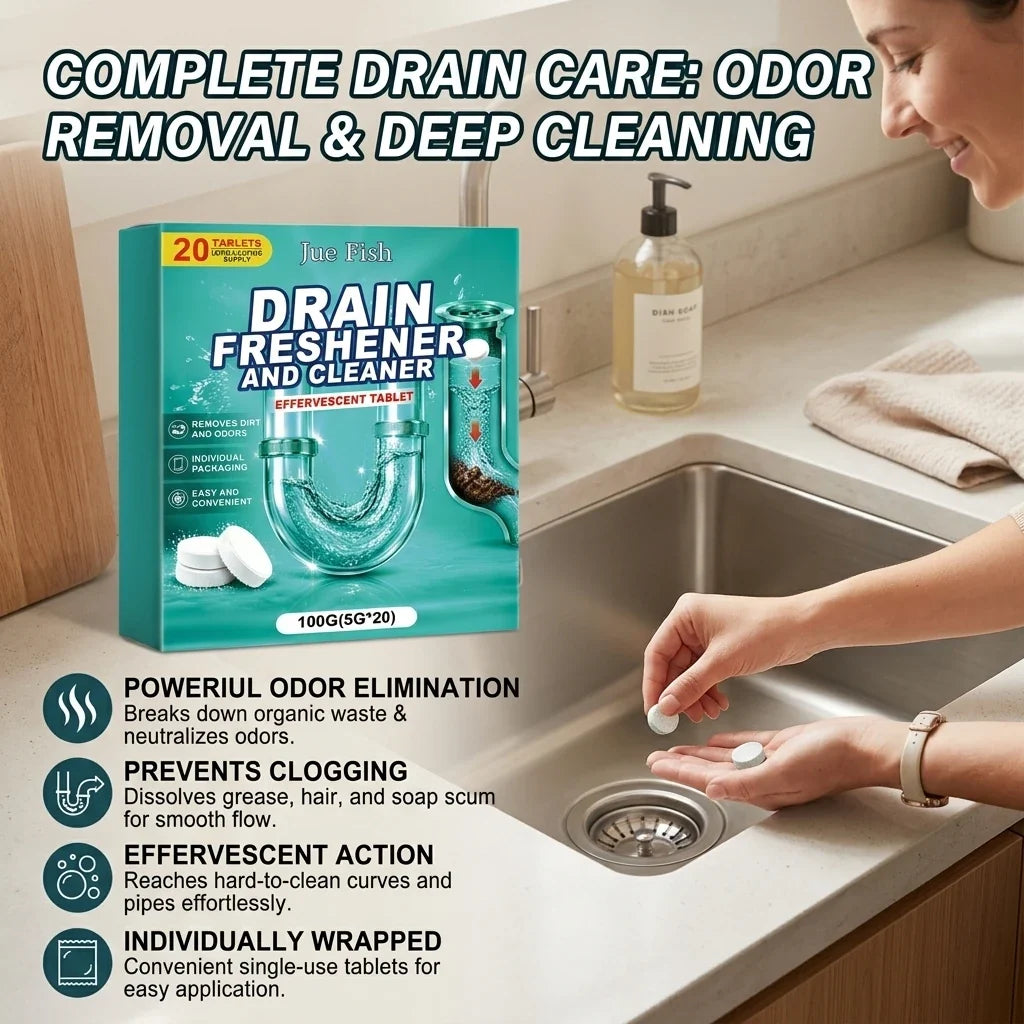 Sink Drain Cleaning Tablets – Remove Grease & Food Residue Drain Cleaning Tablets Qme