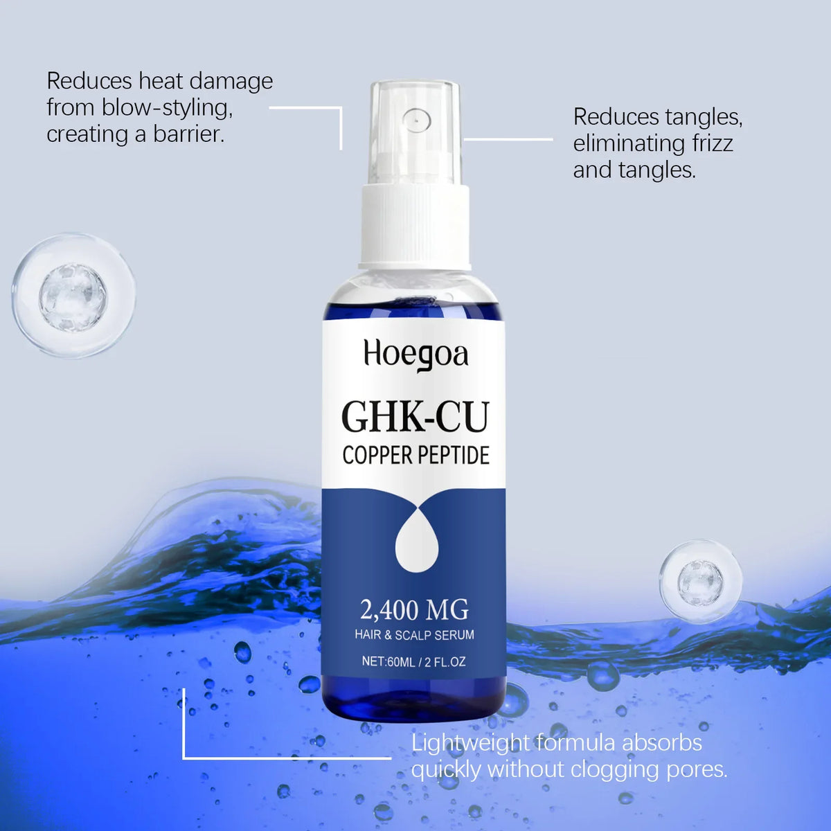 GHK-Cu Copper Peptide Scalp Serum Moisturizer Spray | Qme Scalp Serum Spray Qme