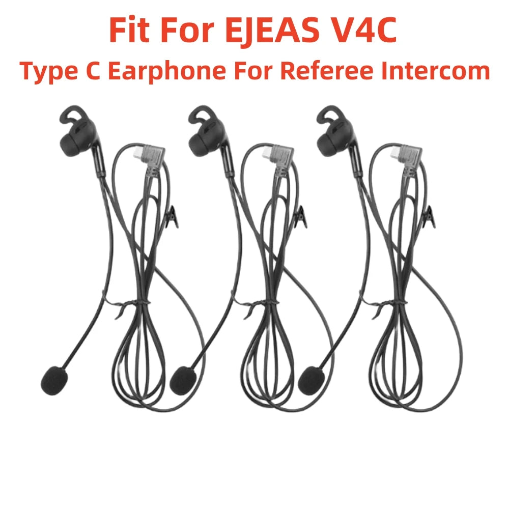 Referee In-Ear Headset Type-C for EJEAS V4C Plus Intercom Referee Intercom Headset Qst