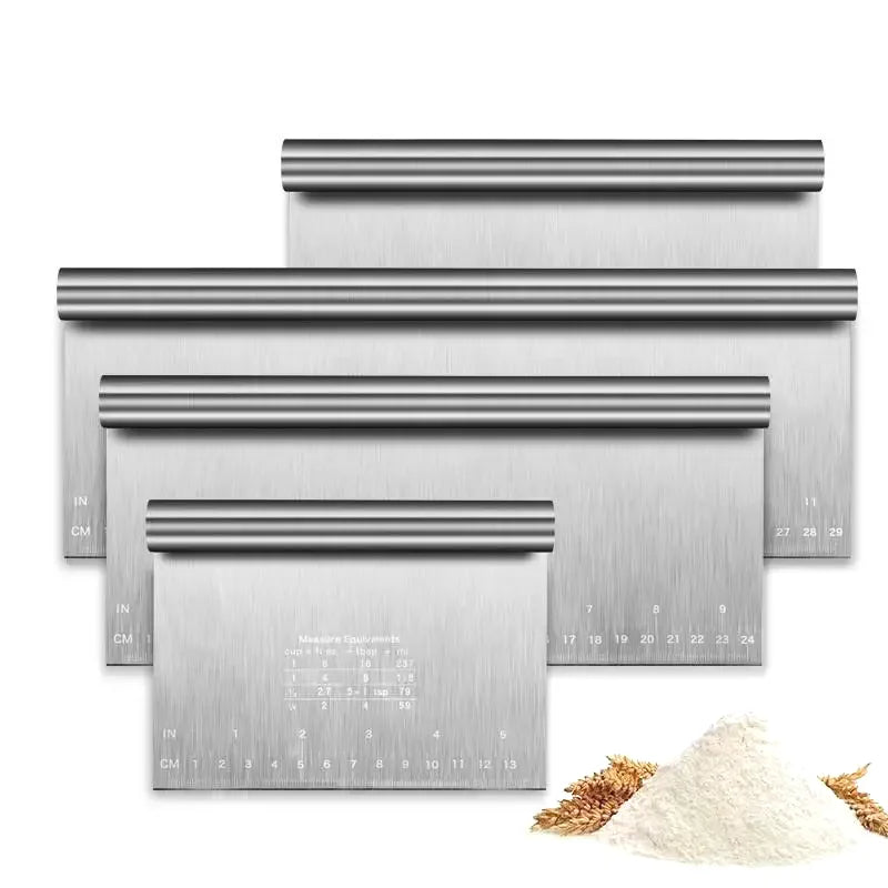 Stainless Steel Scale Cake Scraper & Dough Pastry Spatula Cake Scraper Spatula Qme