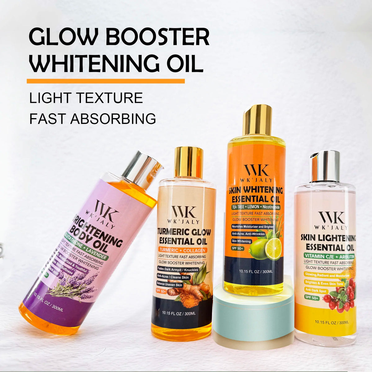 WK'JALY Niacinamide Brightening Body Oil – Tea Tree 300ml Brightening Body Oil Qst Pack of 4