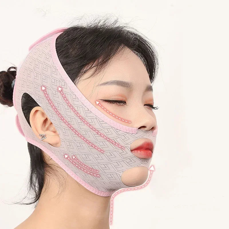 Adjustable V-Line Face Lifting Bandage – Jaw Contouring Strap Face Contouring Strap Qme