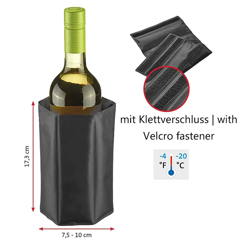 Wine Bottle Cooler Sleeve – Gel Ice Bag for Picnics & Parties Wine Bottle Cooler Qme