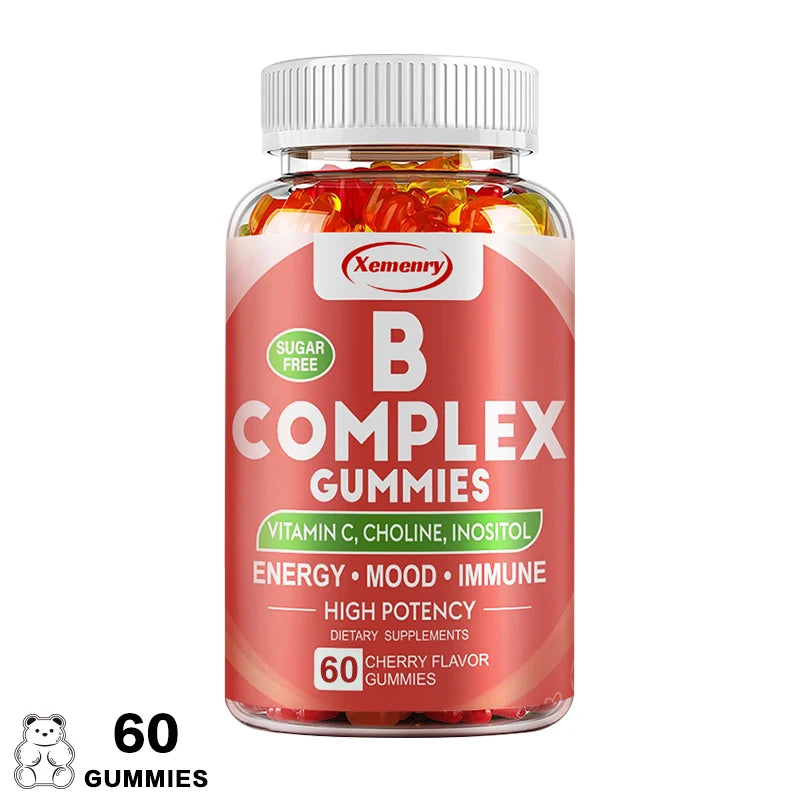 Xemenry Vitamin B Complex Gummies – Energy, Mood & Immunity Vitamin Gummies Qst 60 Gummies