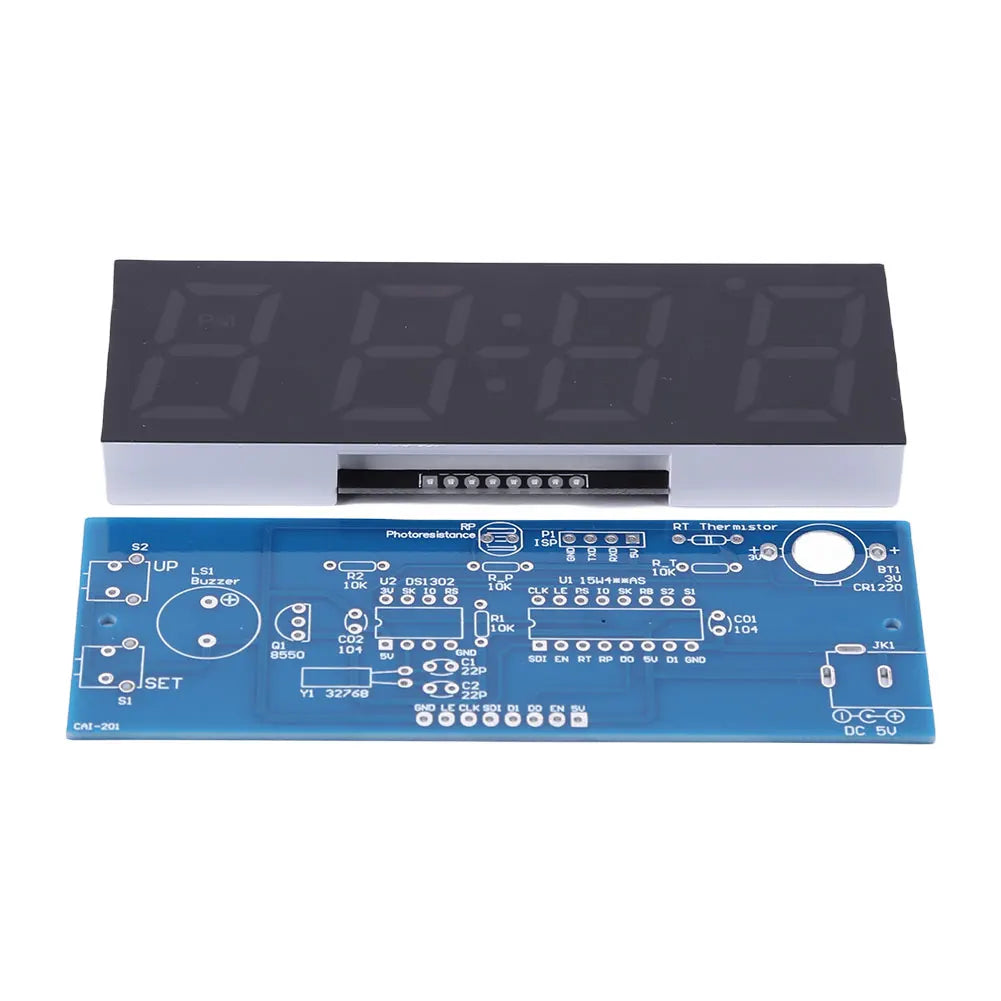 Colorful Digital Clock Kit – Time, Date, Temp & Week Display DIY Digital Clock Kit Qme