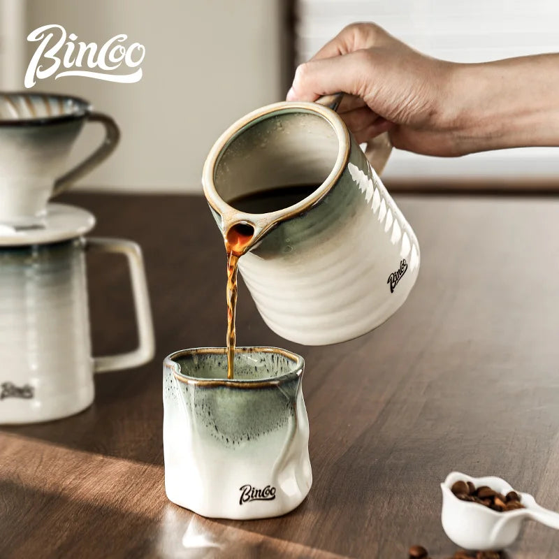 Bincoo 450ml Ceramic Pour Over Coffee Maker & Dripper Set Pour Over Coffee Set Qst